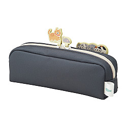 Cat's Daily Routine Box Pen Pouch - Charcoal Black