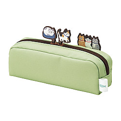 Cat's Daily Routine Box Pen Pouch - Pistachio Green
