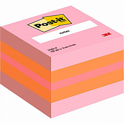 3M Post-it Mini Cubes Memoblaadjes - 51 x 51 mm - 400 vellen - Roze/Oranje