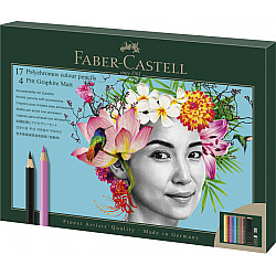 Faber-Castell Polychromos Kleurpotlood + Pitt Graphite Potlood - Set van 21 met Accessoires