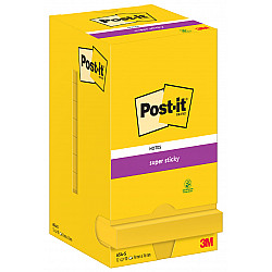 3M Post-it Super Sticky Notes Memoblaadjes - 76 x 76 mm - Pak van 12