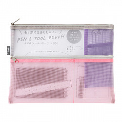 Midori Pen & Tool Pouch - Large - Mesh Pink