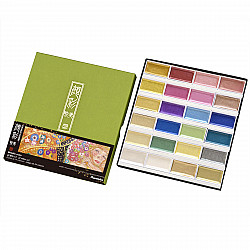 Kuretake Gansai Tambi Water Colours Brush Set - 24 Colors - Metallic Limited Edition