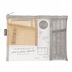 Midori Pen & Tool Pouch - Medium - Mesh Grey