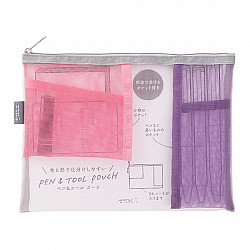 Midori Pen & Tool Pouch - Medium - Mesh Pink