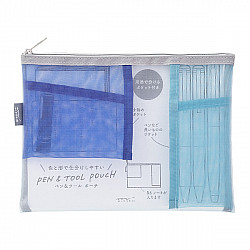 Midori Pen & Tool Pouch - Medium - Mesh Light Blue
