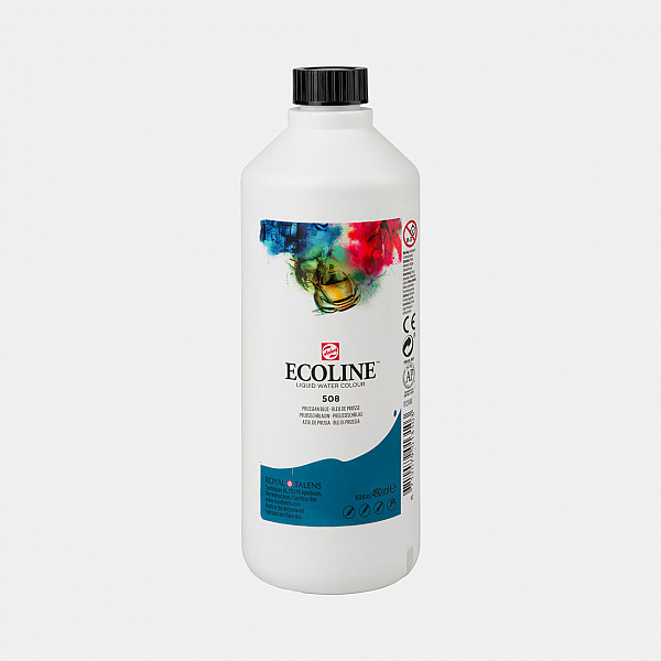 Talens Ecoline 490 ml – No. 508 Prussian Blue | Liquid Watercolour Ink Talens Ecoline liquid watercolour ink 490 ml - No. 508 Prussian Blue