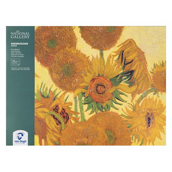 Van Gogh Watercolour Papier - Groot - 300 g - 12 vellen Van Gogh Watercolour Papier Groot 300g - 12 vellen - fijne korrel