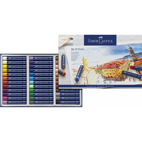 Faber-Castell Oil Pastels - Set of 36 | For pastel & encaustic art Faber-Castell oil pastels set of 36 with vibrant colors