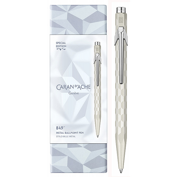 Caran d’Ache 849 Balpen Alpine Frost – Limited Edition wit met parelwitte lak