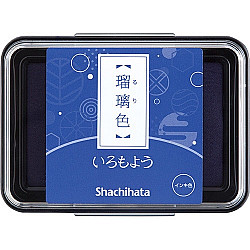 Shachihata Iromoyo Ink Pad - Oil-Based - Lapis Lazuli Blue (Ruri-Iro)