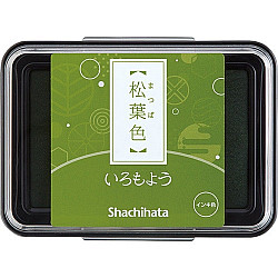 Shachihata Iromoyo Ink Pad - Oil-Based - Green of Pine Needles (Matsuba-Iro)