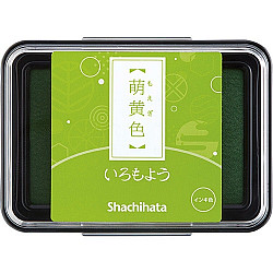 Shachihata Iromoyo Ink Pad - Oil-Based - Yellow-Green (Moegi-Iro)