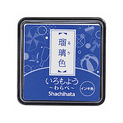 Shachihata Iromoyo Warabe Mini Stamp Pad - Oil-Based - Lapis Lazuli Blue