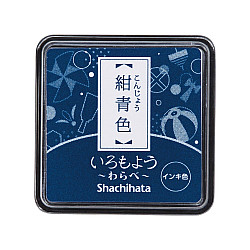 Shachihata Iromoyo Warabe Mini Stamp Pad - Oil-Based - Navy Blue