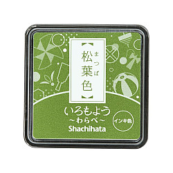 Shachihata Iromoyo Warabe Mini Stamp Pad - Oil-Based - Green of Pine Needles