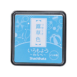 Shachihata Iromoyo Warabe Mini Stamp Pad - Oil-Based - Light Blue
