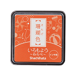 Shachihata Iromoyo Warabe Mini Stamp Pad - Oil-Based - Orange