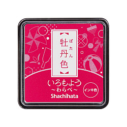 Shachihata Iromoyo Warabe Mini Stamp Pad - Oil-Based - Peony Red