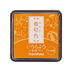 Shachihata Iromoyo Warabe Mini Stamp Pad - Oil-Based - Mandarin Orange