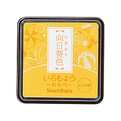 Shachihata Iromoyo Warabe Mini Stamp Pad - Oil-Based - Yellow