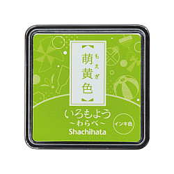 Shachihata Iromoyo Warabe Mini Stamp Pad - Oil-Based - Yellow-Green