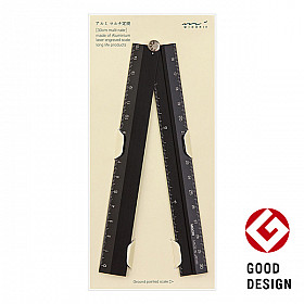 Midori Aluminium Multi Ruler Liniaal - Opvouwbaar - 30 cm - Zwart