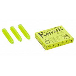 Kaweco DIN size Fountain Pen Ink Cartridges - Box of 6 - Highlighter Yellow