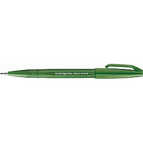 Pentel Touch Brush Sign Pen SES15C - Olive Green