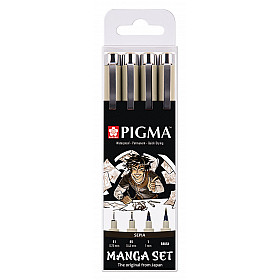 Sakura Pigma Micron Fineliner Manga Set - Sepia - Set van 4