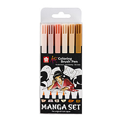 Sakura Koi Coloring Brush Pen - Manga Set Skin Tones - Set van 6