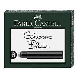 Faber-Castell DIN size Fountain Pen Ink Cartridges - Box of 6 - Black