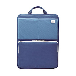 LIHIT LAB Stand Pocket Organizer - Vertical Type - Size A4 - Blue
