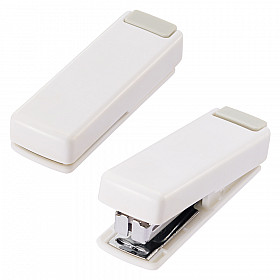 LIHIT LAB M-20 Mini Stapler - 10 Pages - White