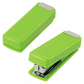 LIHIT LAB M-20 Mini Stapler - 10 Pages - Green