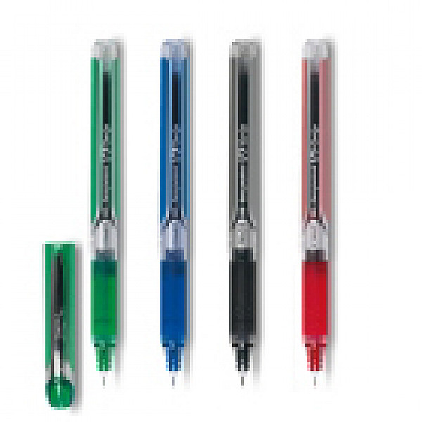 Lot De 12 Stylos Roller Pilot V10 Grip - Pointe Large 1.0 Mm, Encre Bleue, Poignée Caoutchouc Confort