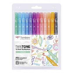 Tombow TwinTone Marker Set - Pastel Colours - Set van 12