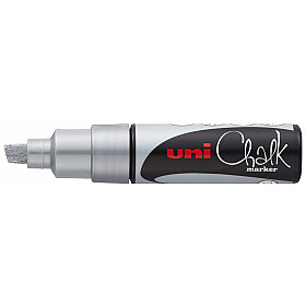 Uni PWE-8K Chalk Marker Krijtstift - Breed - Zilver