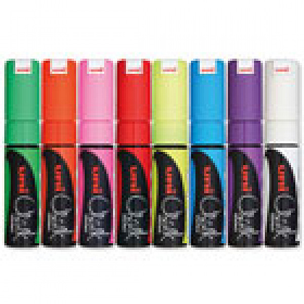 Uni PWE-8K Chalk Marker Uitwisbare Krijtstiften (Breed)