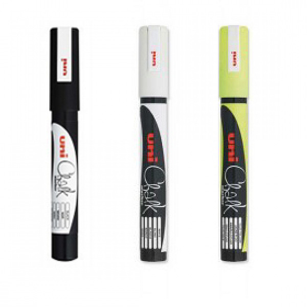 Uni PWE-3MS Chalk Marker Uitwisbare Krijtstiften (Fijn)