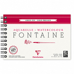 Clairefontaine Fontaine Watercolour Paper Spiral Bloc - 12 x 18 cm - 300g paper - 12 sheets