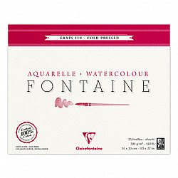 Clairefontaine Fontaine Watercolour Paper Bloc - 24 x 30 cm - 300g paper - 25 sheets