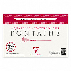 Clairefontaine Fontaine Watercolour Paper Bloc - 10 x 15 cm - 300g paper - 25 sheets