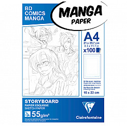 Clairefontaine Manga Paper - Storyboard Sketch Paper - 55g paper - A4 - 100 sheets (Simple)