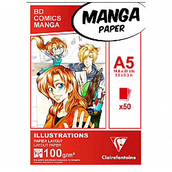 Clairefontaine Manga Paper - Illustrations Layout Paper - 100g paper - A5 - 50 sheets