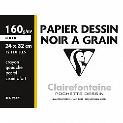 Clairefontaine Drawing Paper - A4 - 160 gram - 12 sheets - Black