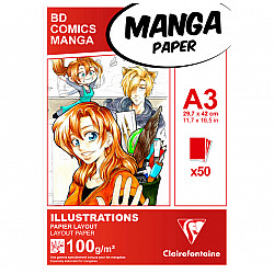 Clairefontaine Manga Paper - Illustrations Layout Paper - 100g paper - A3 - 50 sheets