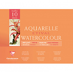 Clairefontaine Aquarelle Etival Watercolour Paper Bloc - A5+ - 300g paper - 10 sheets
