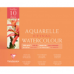 Clairefontaine Aquarelle Etival Watercolour Paper Bloc - A4+ - 300g paper - 10 sheets
