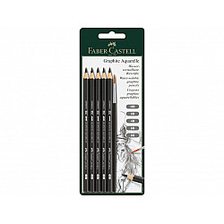 Faber-Castell Graphite Aquarelle - Set of 5 Pencils + Paint Brush